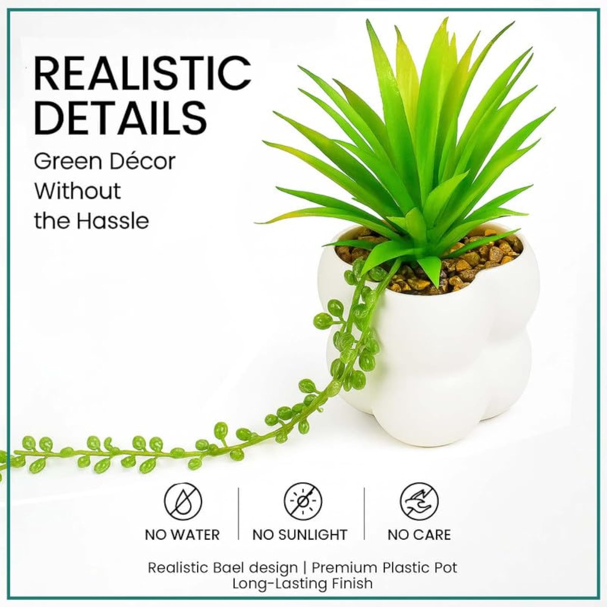 Artificial Plant with Plastic Pot, 17cm