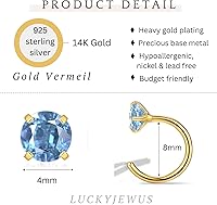 Vista 3 de Aretes pequeños de plata de ley 925 para mujer