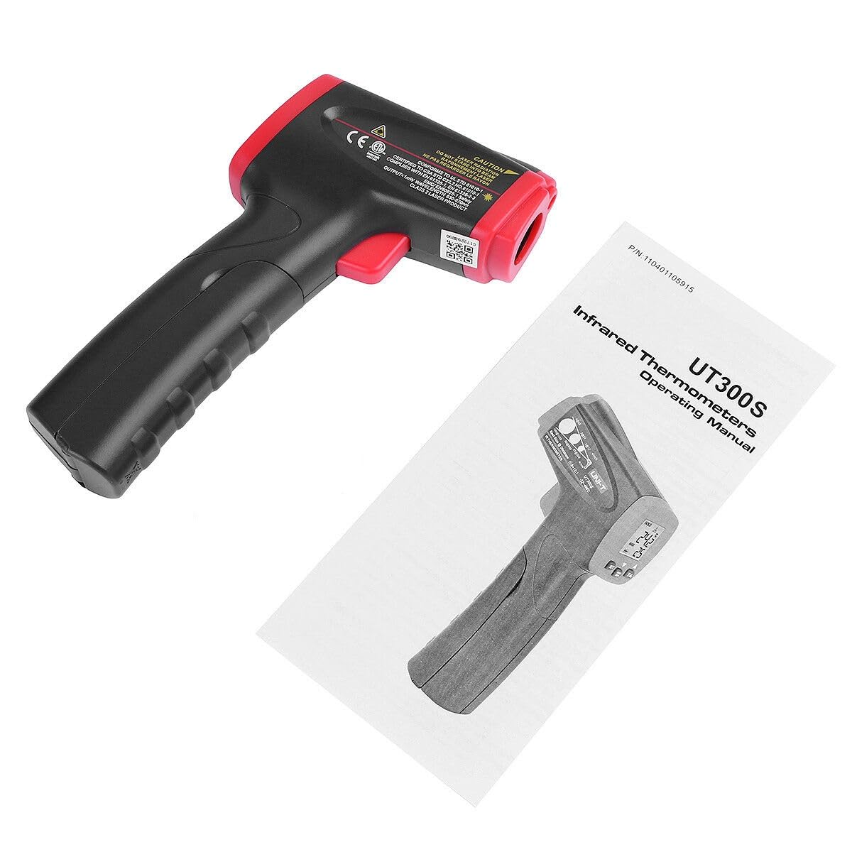 UNI-T UT300S Pistola termometro a infrarossi da -32 °C a 400 °C, senza contatto, digitale, con emissione regolabile, HVAC, motore, scarico, sicurezza alimentare, barbecue industriale