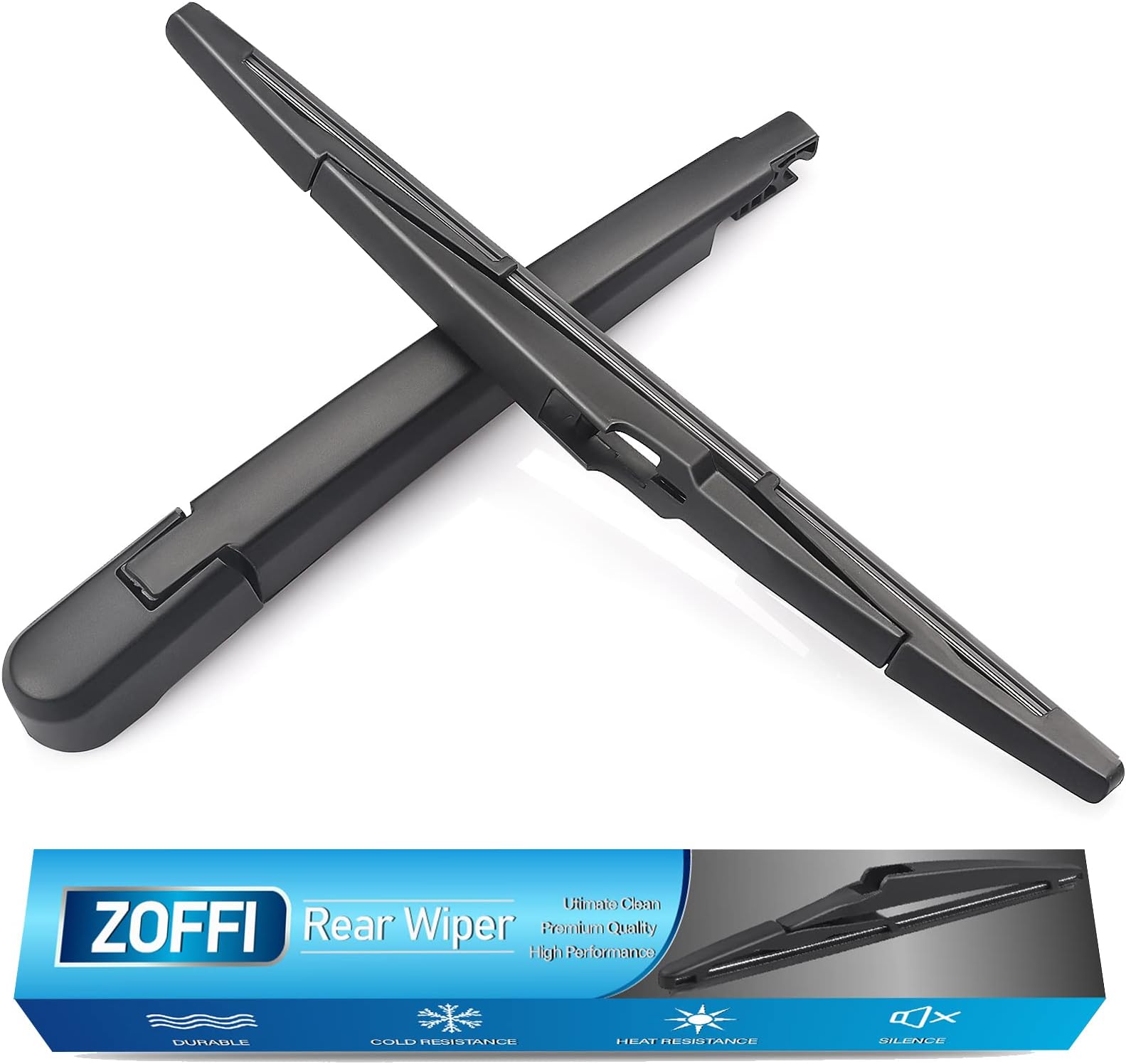 Junwei Rear Wiper Arm Blade, Replacement for Vauxhall Astra J 2009-2015 - ZOFFI Back Windscreen Wiper Assembly Replacement - All Season Natural Rubber Cleaning Window