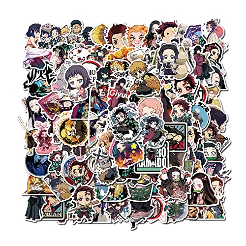100 piezas Demon Slayer dibujos animados anime pegatinas niños pegatinas para el ordenador portátil botellas de agua bicicleta monopatín equipaje etiqueta