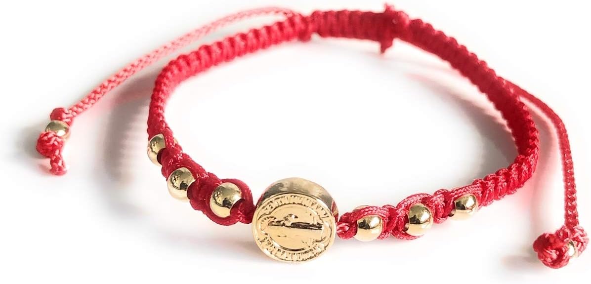 SIFRIMANIA Saint Benedict Adjustable Red Catholic Bracelet for all Ages Women Protection Jewelry