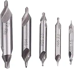 Conjunto de ferramentas de moldura de ponta de ponta de ponta de pia central de 60 graus, conjunto de brocas combinadas para metal, liga, cobre, ferro, alumínio, titânio e madeira (pacote com 5)