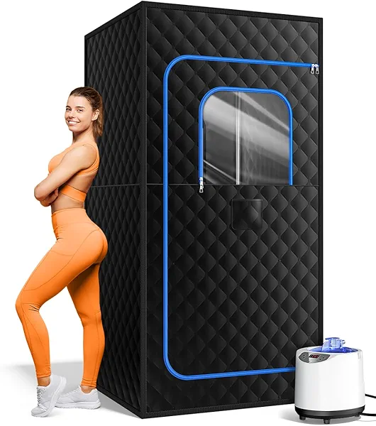pikulLA Sauna Box, Portable Sauna for Home, Steam Sauna Accessories Sauna Tent, Personal Sauna Steamer with 1200W 3L Steamer Heater,15 Levels,Remote Control,Size 36 * 36 * 71 inches