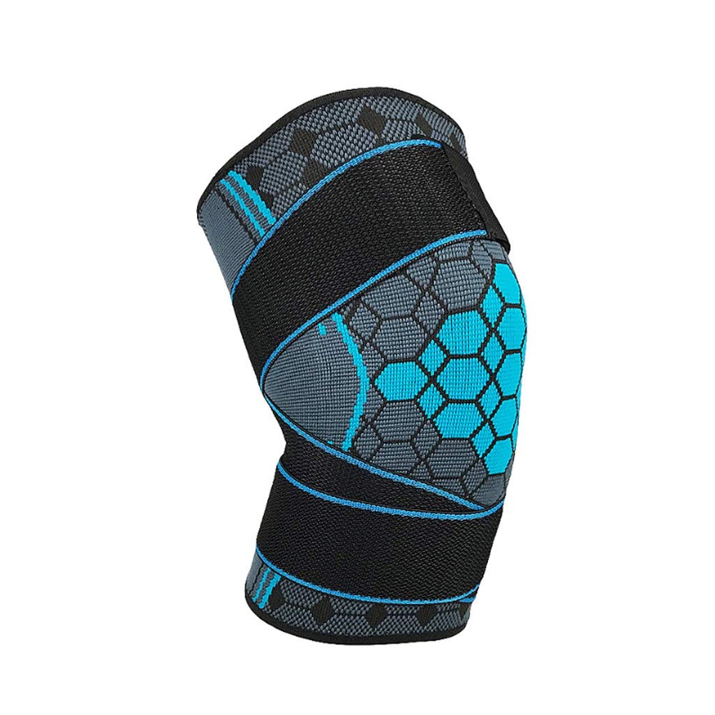 1 Pair Sports Kneepad Men Pressurization Knee Pads Support Fitness Gear Elastic Basketball Volleyball Brace Protector(Blue,Small)