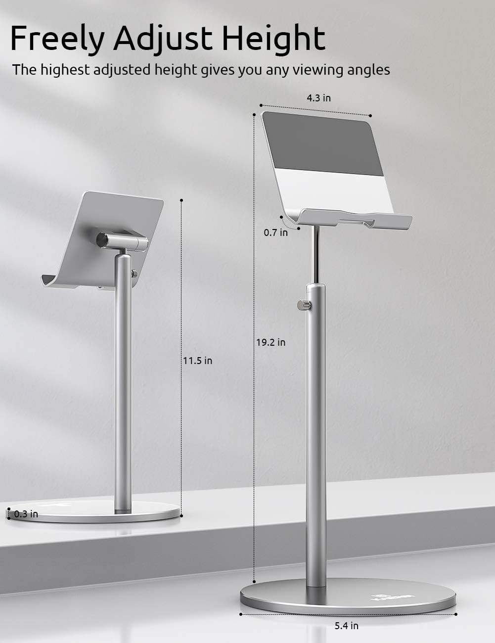 🛒 Crazy Deals KAERSI B2 Tablet Desk Stand Height 19inch Compatible with Such as iPad Pro 9.7, 10.5, 12.9 Air Mini 4 3 2, Kindle, Nexus, Tab, E-Reader - Silver 🔥 Cashback up to 70% KAERSI B2 Tablet Desk Stand Height 19inch Compatible with Such as iPad Pro 9.7, 10.5, 12.9 Air Mini 4 3 2, Kindle, Nexus, Tab, E-Reader - Silver