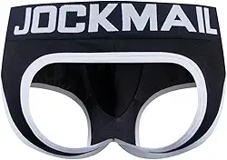 Masculino Cuecas Jockstrap De Algodão Respiráveis, Roupa Íntima Esportiva Para Torcedores (Eua, Alpha, Médio, Regular, Regular, 307 Preto)