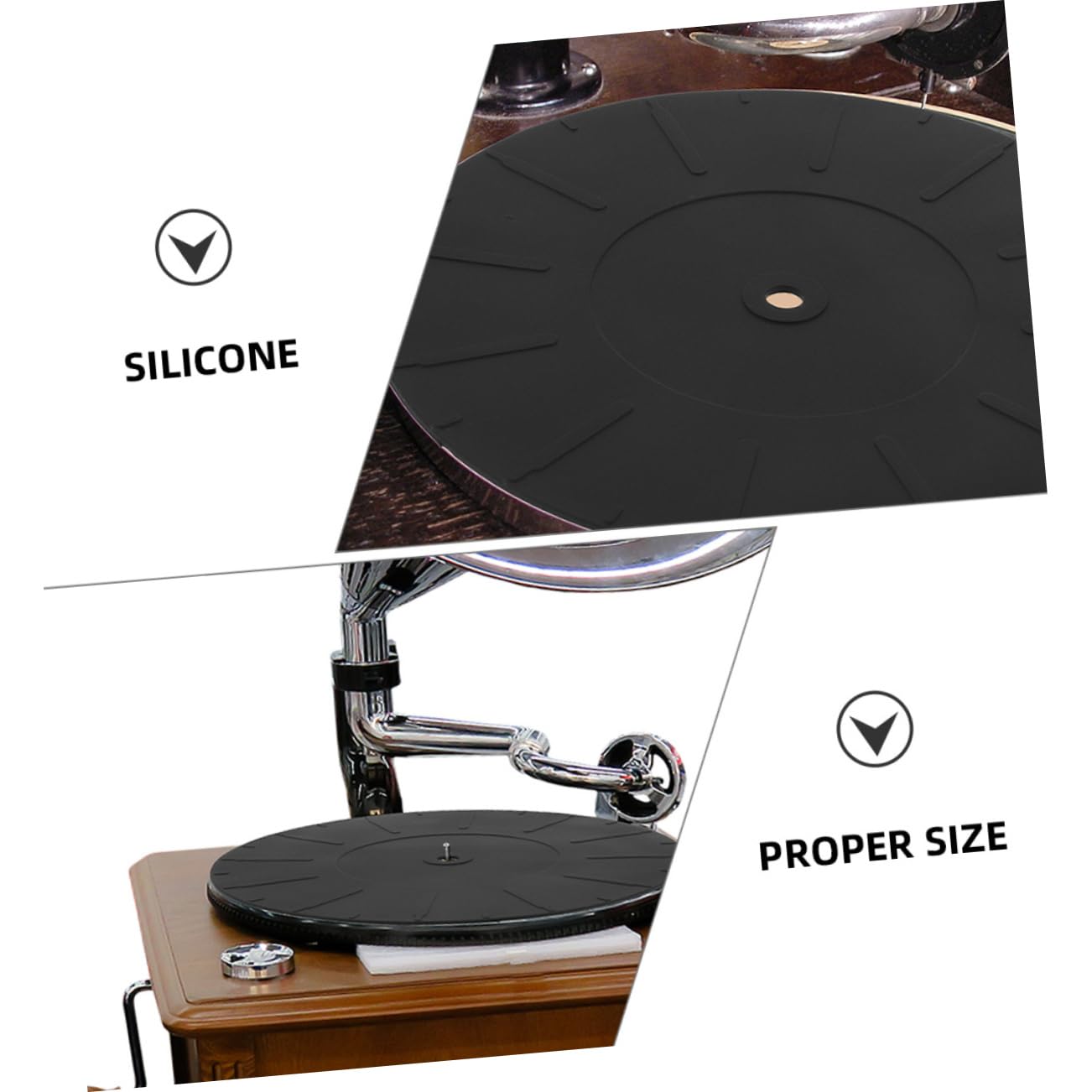 BESTonZON 2pcs Protective Discs for Turntable Silicone Record Player Mat Anti-static Vinyl Mat