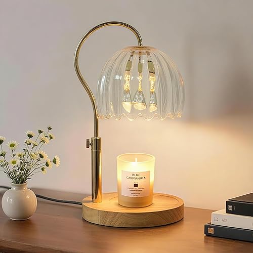 Miniatura 7 de Lámpara calentadora de velas TUOTGOYEZ con temporizador y regulador, lámpara calentadora de velas eléctrica con 2 bombillas para velas perfumadas,