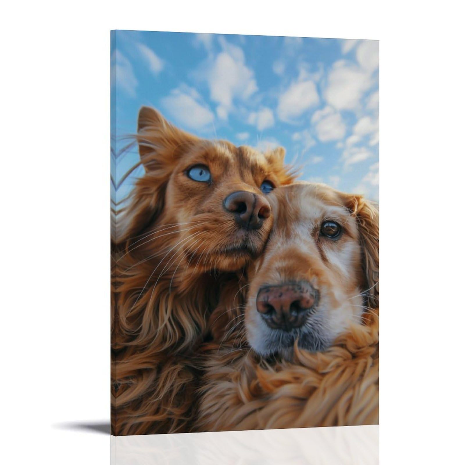 WHOUHJYE Sky Besties Selfie 03 Poster Wall Art Canvas Vintage Aesthetic Painting Decor for Rooms 24x36inch Frame-style