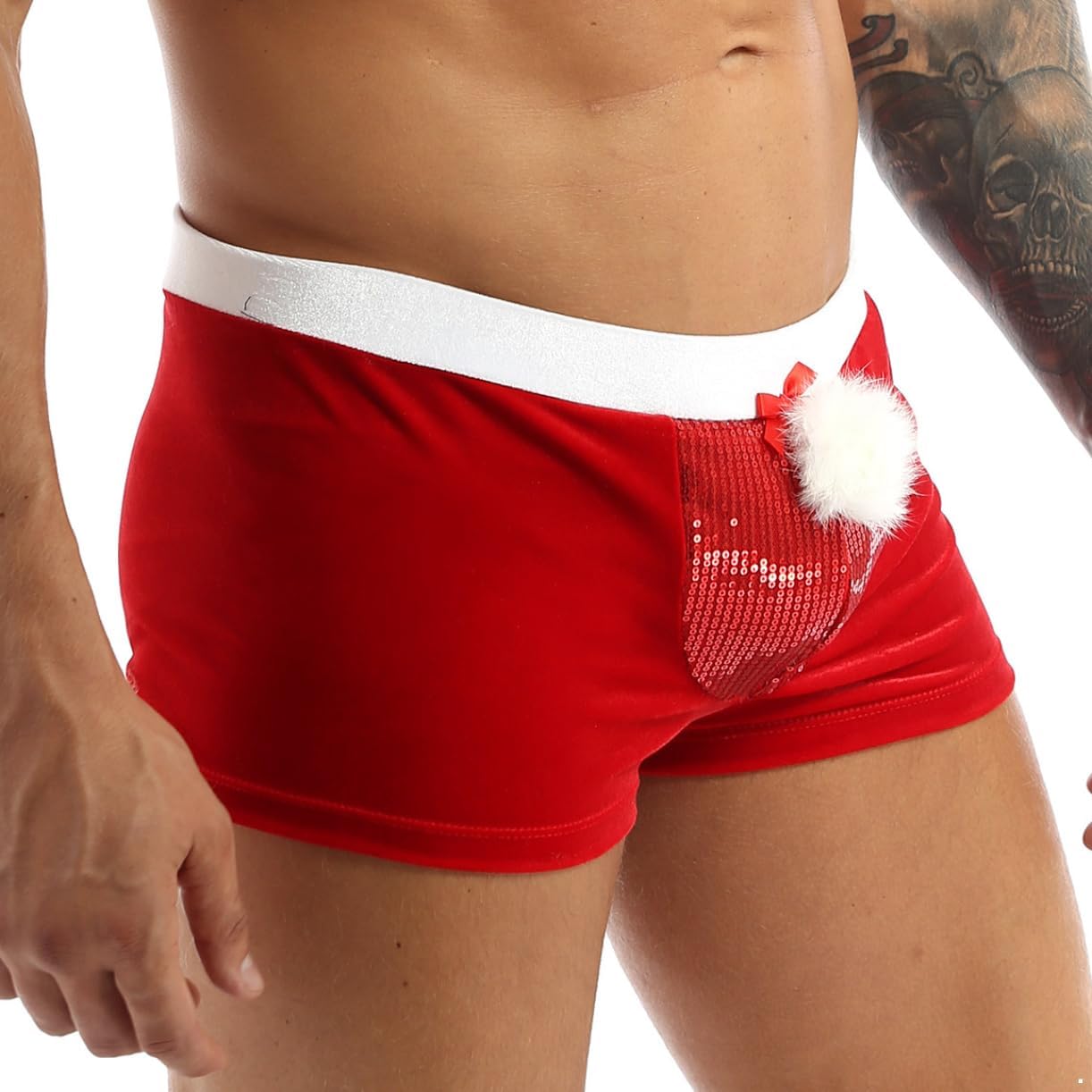 Christmas Holiday Mens Boxer Shorts Flannel Christmas Santa Claus Boxers Funny Underwear