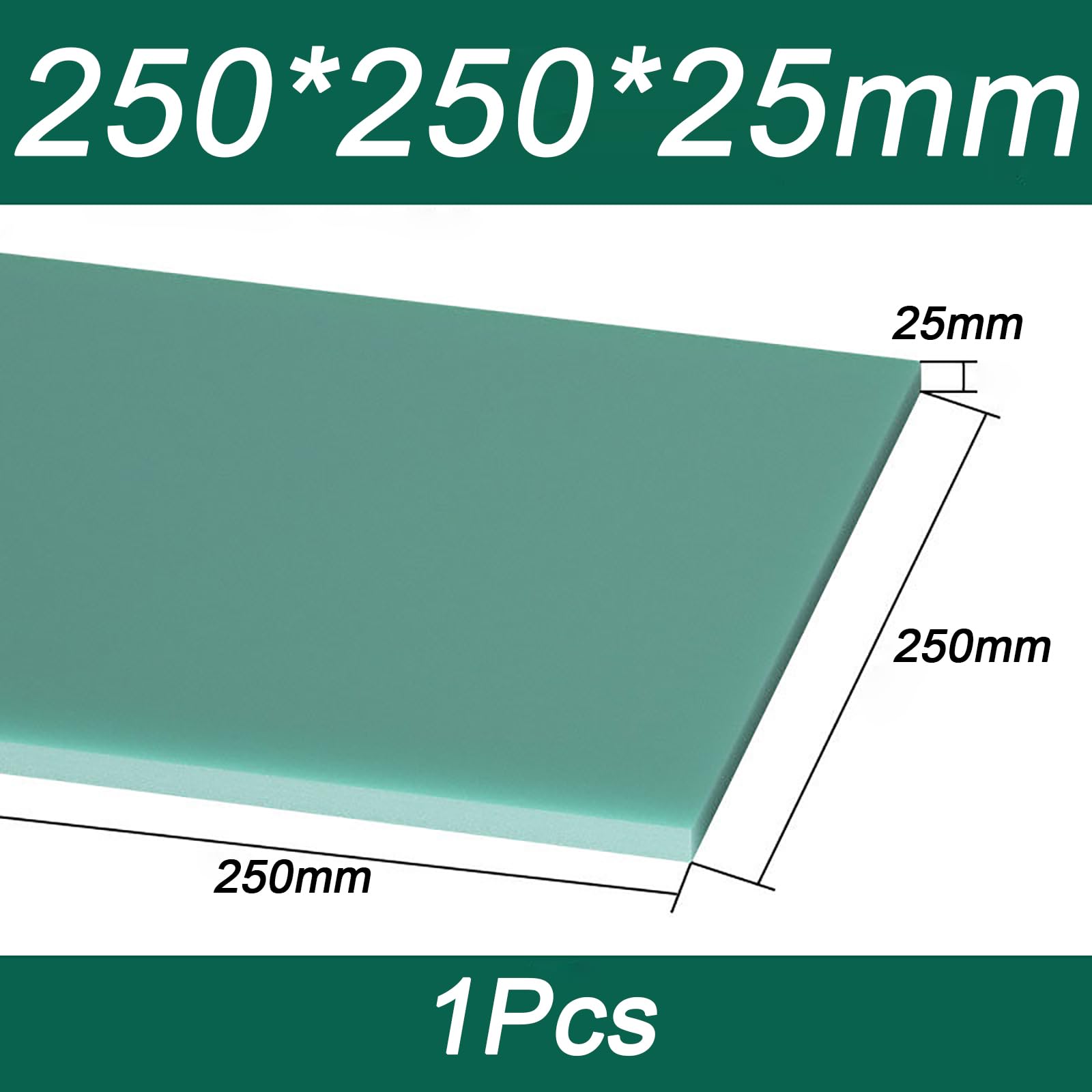 Fiberglass Insulation Board FR4 250x250mm Pannello in Fibra di Vetro Laminato Resistente Calore E all'Usura per Apparecchiature Elettriche E Uso Industriale,25mm