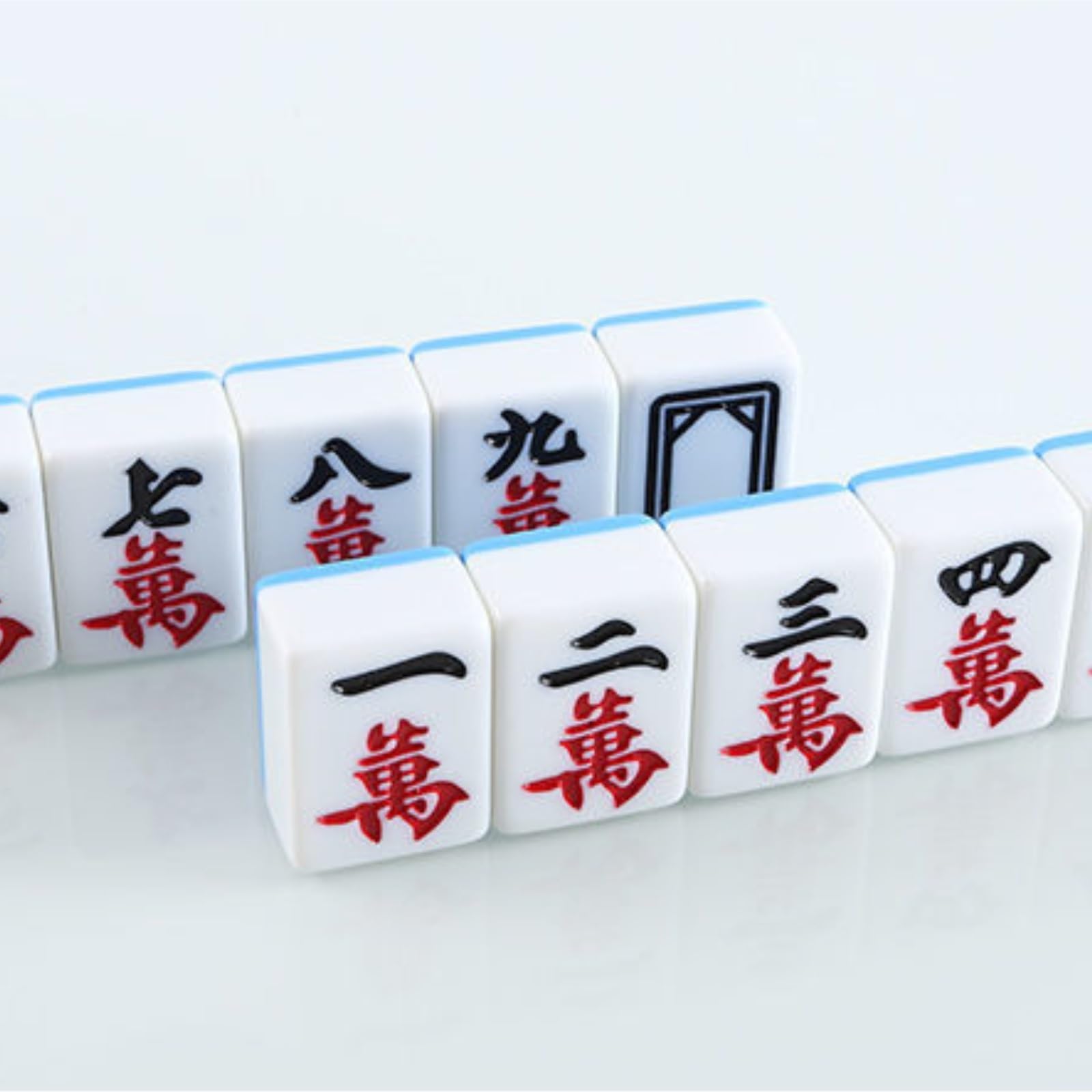 HEAGER Mahjong Lot de 144 tuiles chinoises avec sac de rangement (vert, 46 mm)