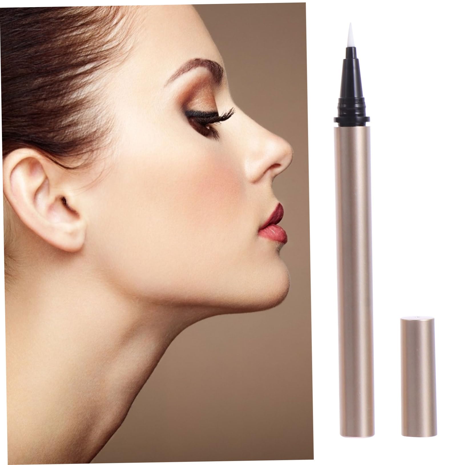 SHERCHPRY 5 Pz Tubetto Vuoto per Eyeliner Liquido Ricaricabile, 1 Ml, Oro, in Plastica, Leggero e Portatile, per Saloni e Fiere