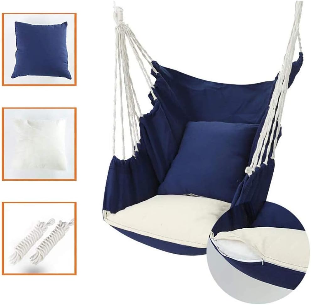 Swing Washable Hammock Chair for Kids Bedroom, Hanging for Garden, Veranda，Dorm or Outdoor Patio, Load 200kg/440lbs
