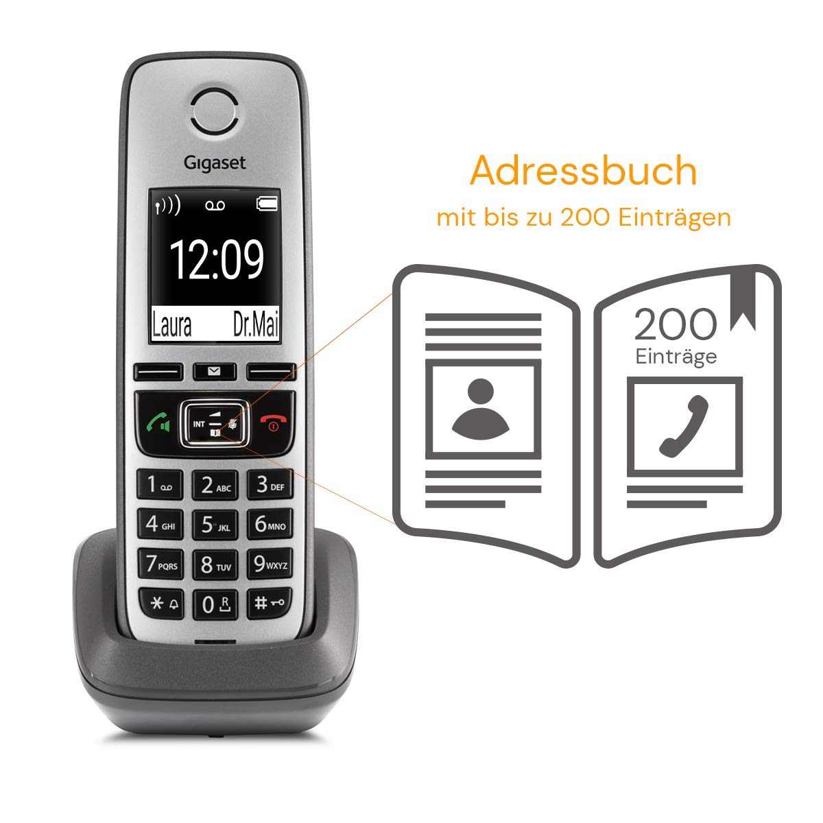 Gigaset Family - 3 DECT-Telefone schnurlos für Router - Fritzbox, Speedport kompatibel - großes Farbdisplay - Trio-Set, anthrazit-grau