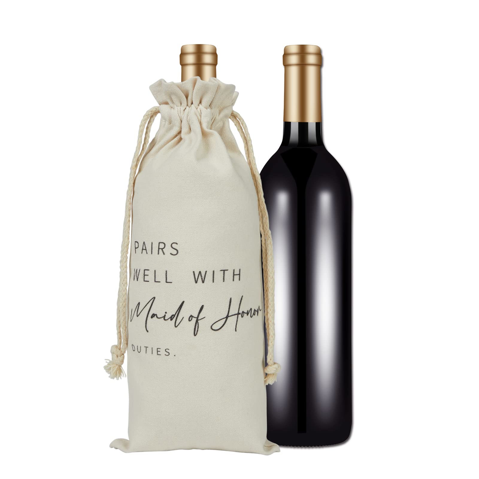 RF&CM Bridal Party Gifts, Bridesmaid Proposal, Bridesmaid Duties, Bridal Shower Favors, Cotton Drawstring Wine Bags