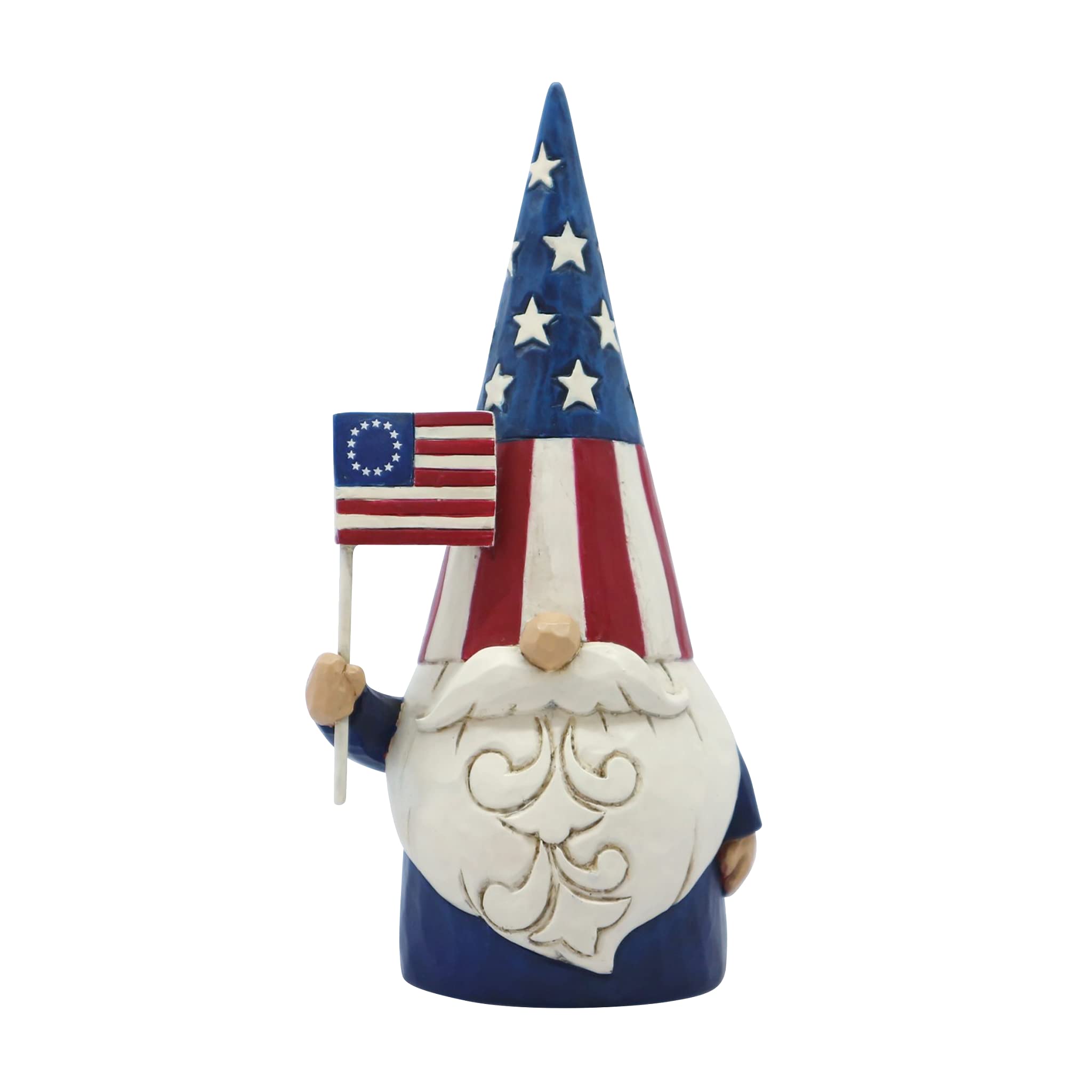 Enesco Jim Shore Heartwood Creek Dünyanın Etrafında Cüceler Amerikan Vatansever Heykelcik, 13 cm, Çok Renkli