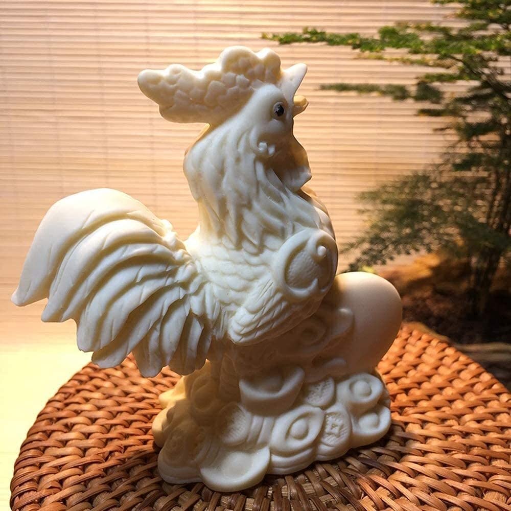 Amazon.co.jp: ホワイトアイボリーナッツ風水中国の干支の彫像家と