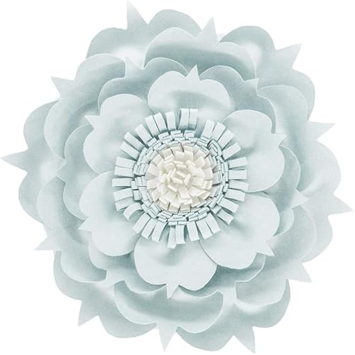 OiseauVoler 3D Flower Decorative Throw Pillow Handmade Round Pillow Cushion with Insert Included for Home Couch Bedroom Decor 13 x 13 Inch Blue