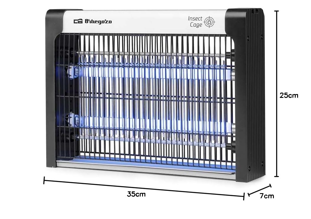 Orbegozo MQ 4510 Mata Insectos Eléctrico, 10W, Luz LED Ultravioleta, 50m², 34.5x7x25cm, Interior