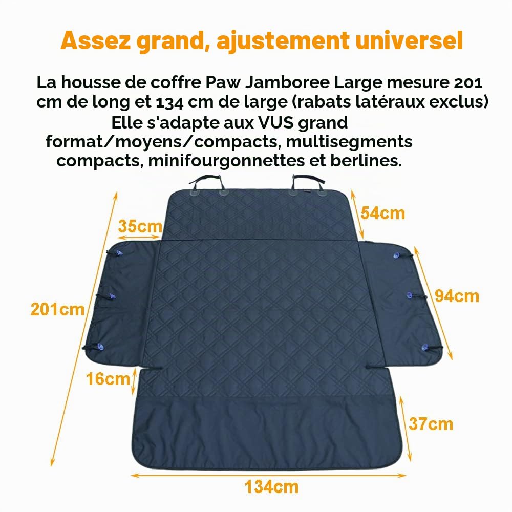 Housse De Siège d'Auto pour Chien De Coffre De Voiture Doublure De Coffre De Voiture Housse De Protection, Camion, SUV 134x201CM