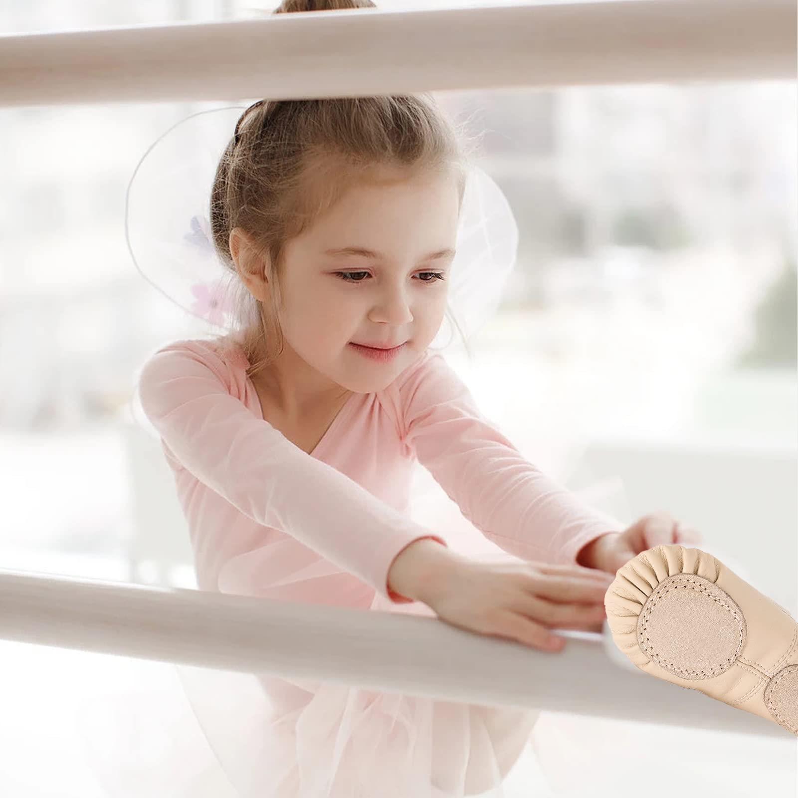 Zapatillas de Ballet Niñas Zapatillas de Baile Gimnasia Suela de Cuero para Niños Adultos Tamaño 20-40