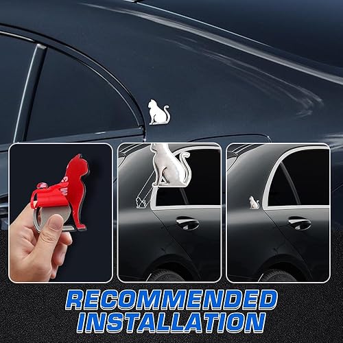 Miniatura 4 de Juren Adhesivo de metal 3D para automóvil, diseño de gato, emblema para automóvil, universal, motocicleta, bicicleta, decoración de automóvil