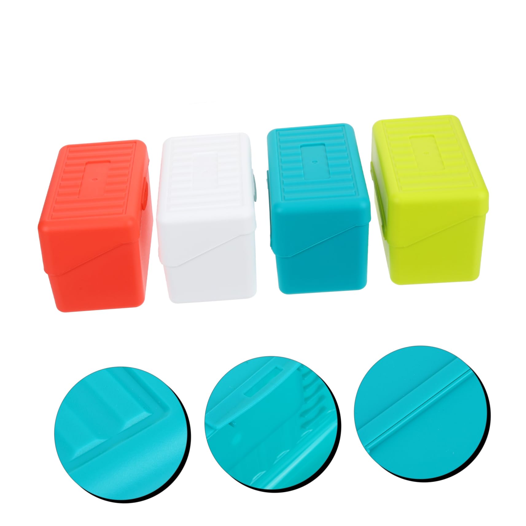 PLAFOPE 4 Stück-pack Karteikartenbox aus Pp Kunststoff 3×5 Zoll Tragbar und Organisiert für Büro und Zuhause zur Aufbewahrung von Indexkarten