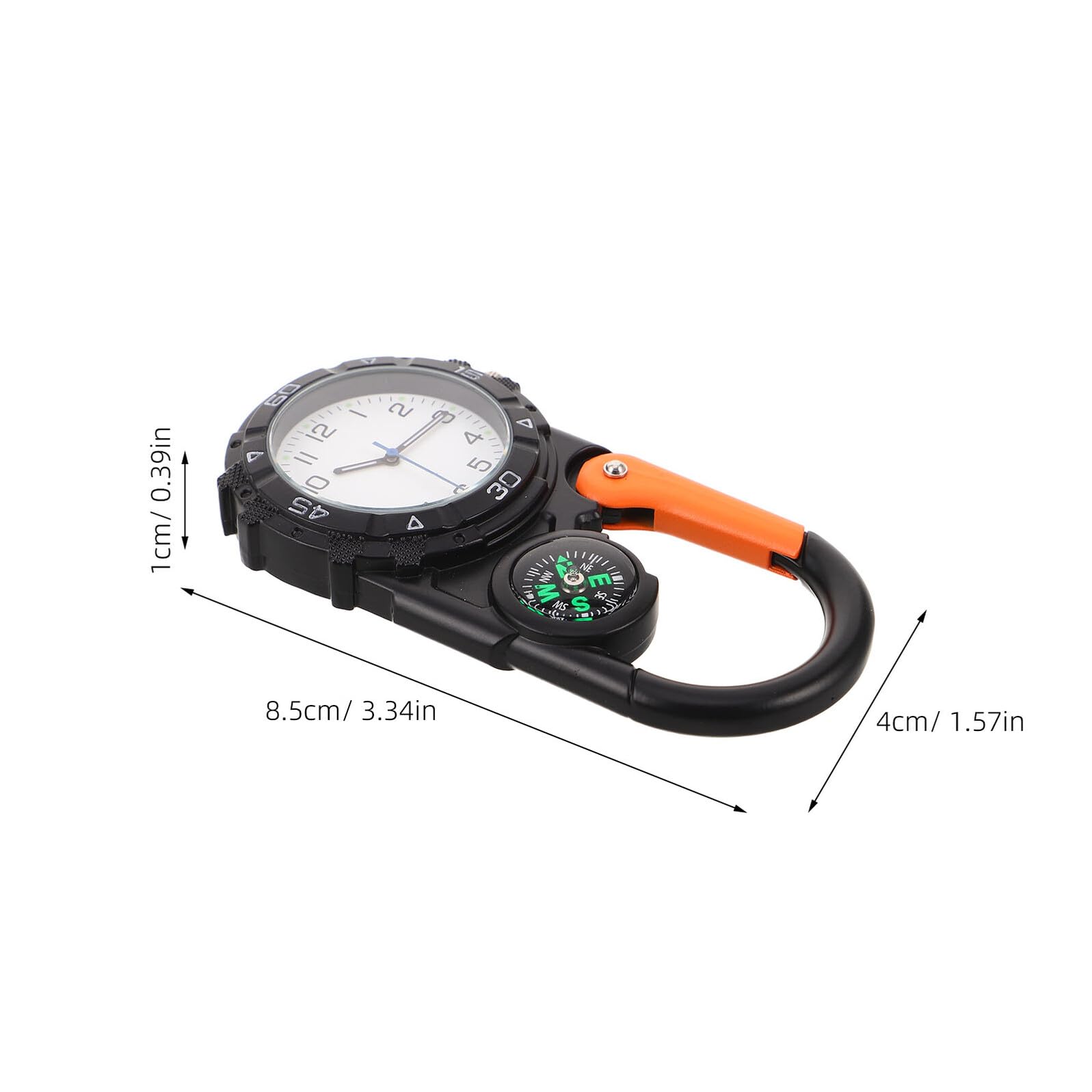 Outdoor Mountaineering Compass Watch with Metal Carabiner Clip Portable Quartz Fob for Hiking Backpacking And Camping in Extreme Weather