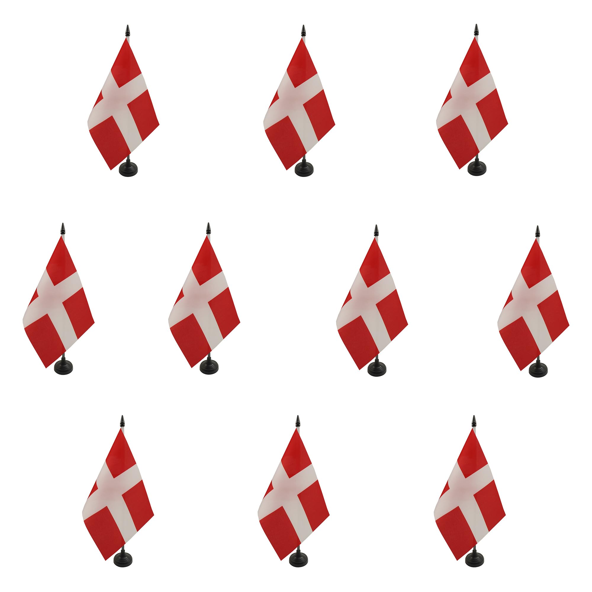 AZ FLAG - Set of 10 Savoy Table Flag 5'' x 8'' - 10 Small Savoyard Office Flags 100% Polyester 21 x 14 cm - Mini Desk Flag with 10'' Pole and Black Plastic Base