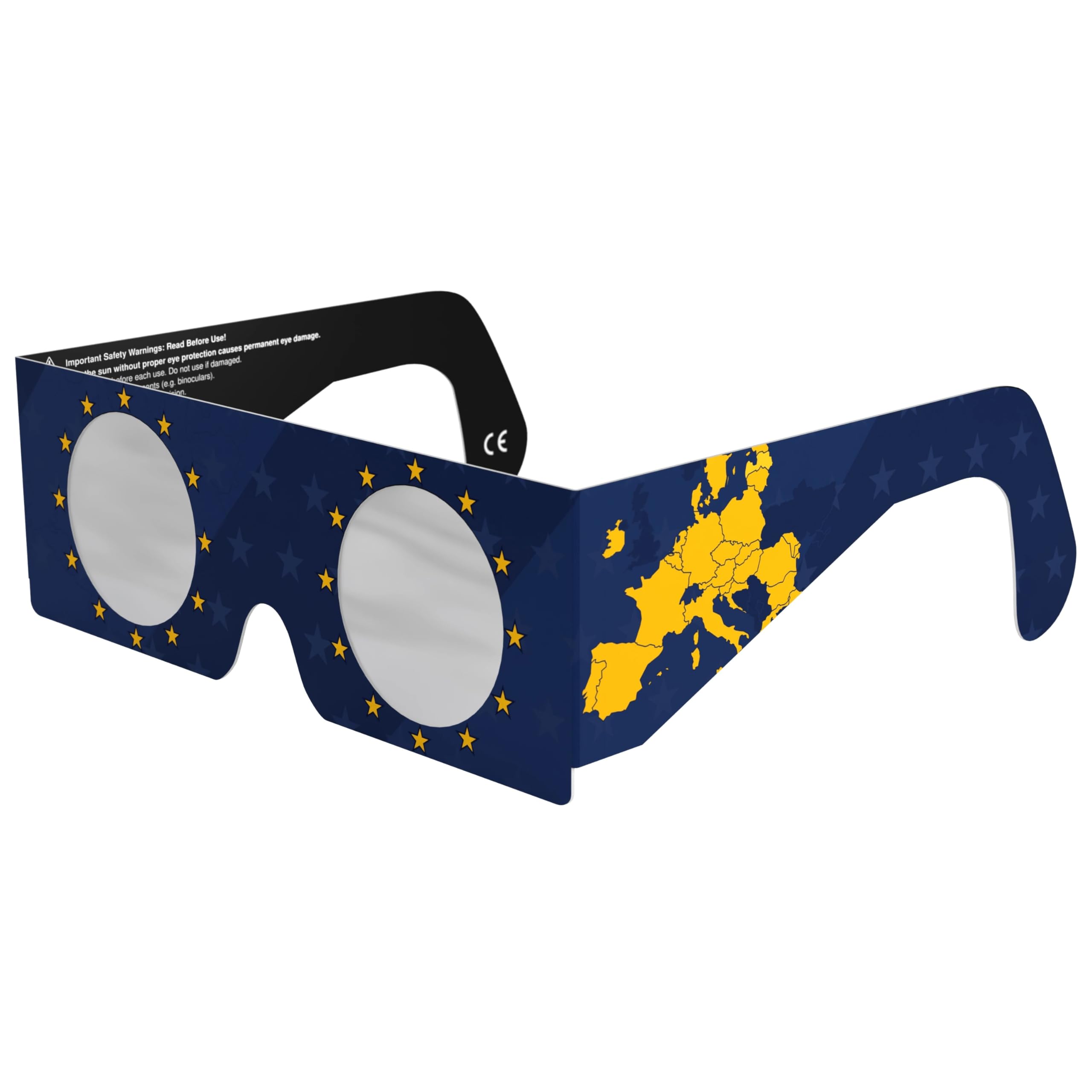 Solar Eclipse Glasses ISO 12312-2 & CE Certified โ Safe Solar Viewing for Direct Sun & August 2026 Eclipse | Paper Cardboard Frame, Made in EU | For Kids & Adults | 1 Pack | EU