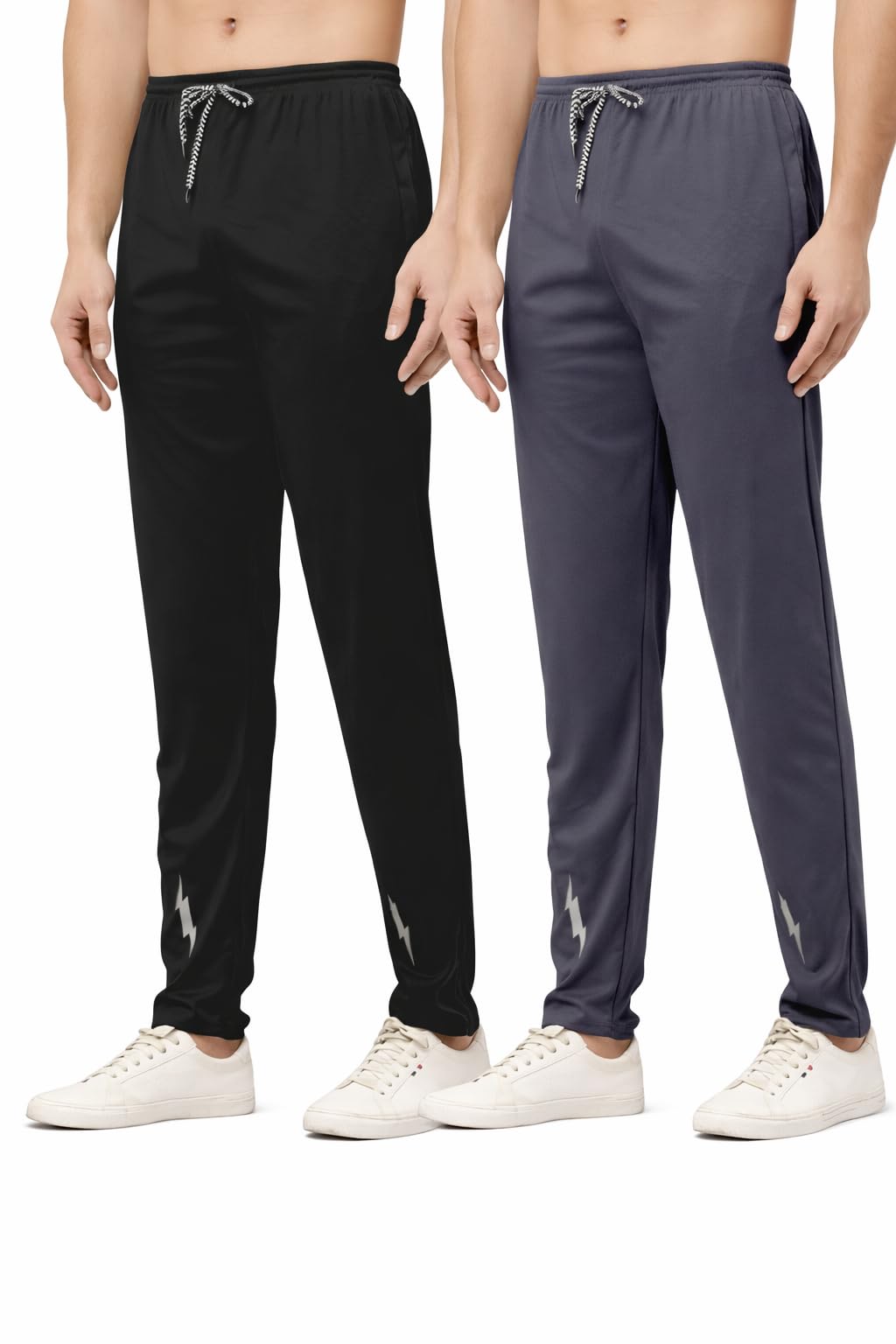 eystone Track Pants for Men || Activewear Pants || Men’s Joggers Polyester with 2 Side Zipper Pockets Casual Trousers (Sports | Gym | Yoga) (Charging LINE 2)(Pack of 2)-picture-12