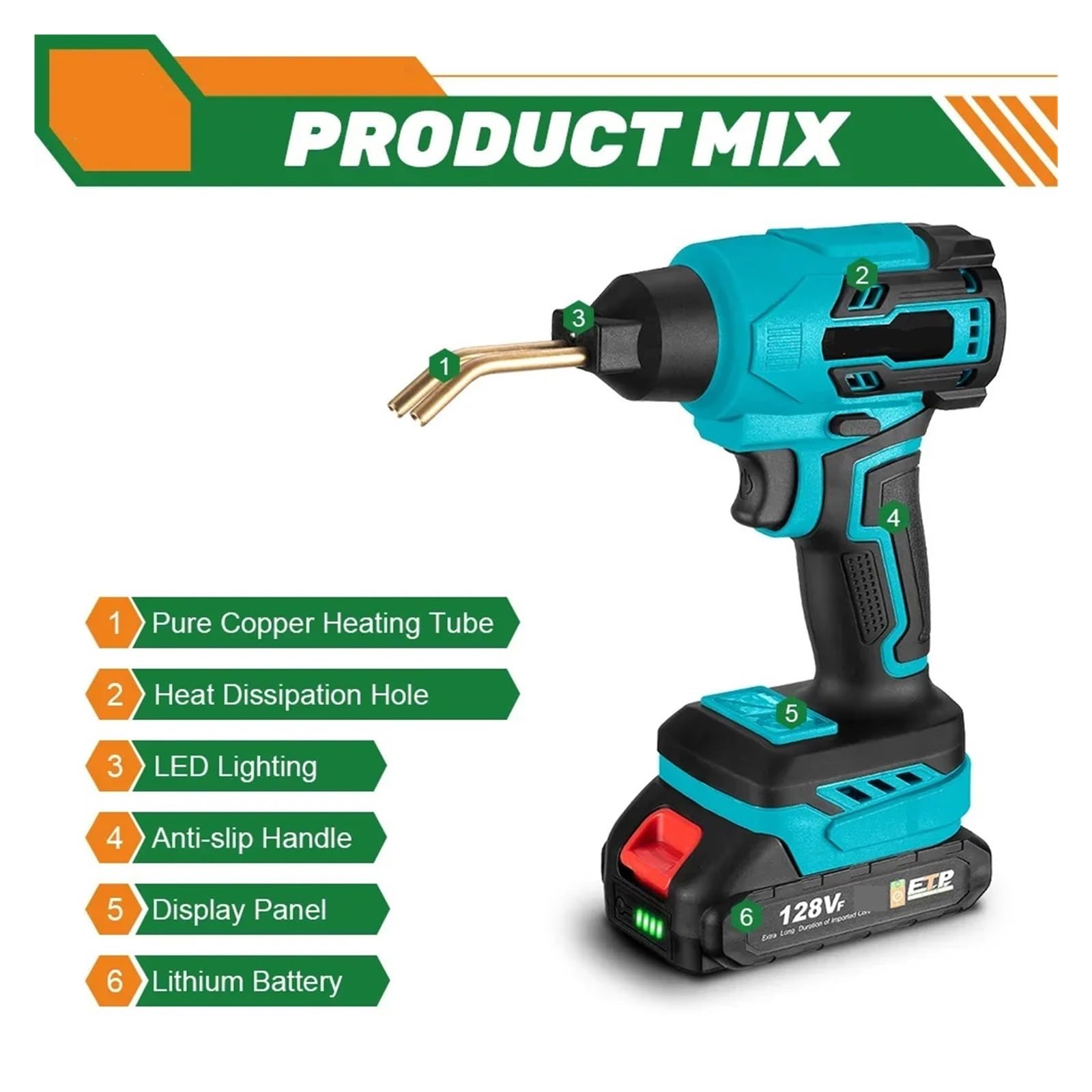 Pistolet à Souder Sans Fil 500°C – 2 Batteries Compatibles Makita 18V
