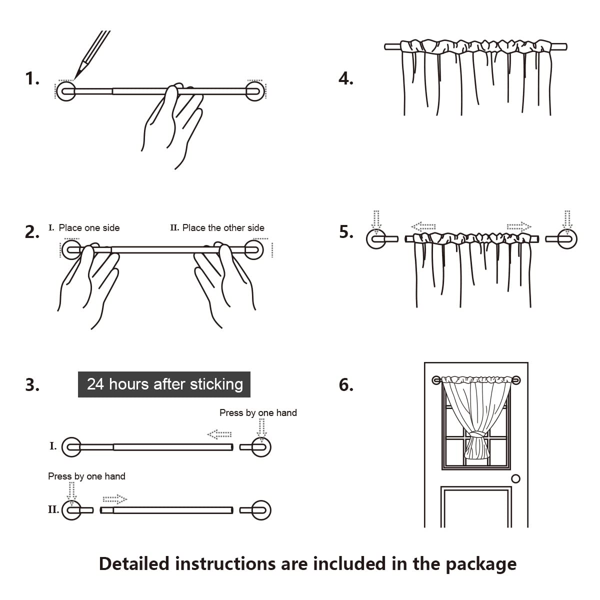 Sash Rods Snapklik.com : KXLife 2 Pack Adjustable Sticky Self Adhesive 3/8 Inch ...