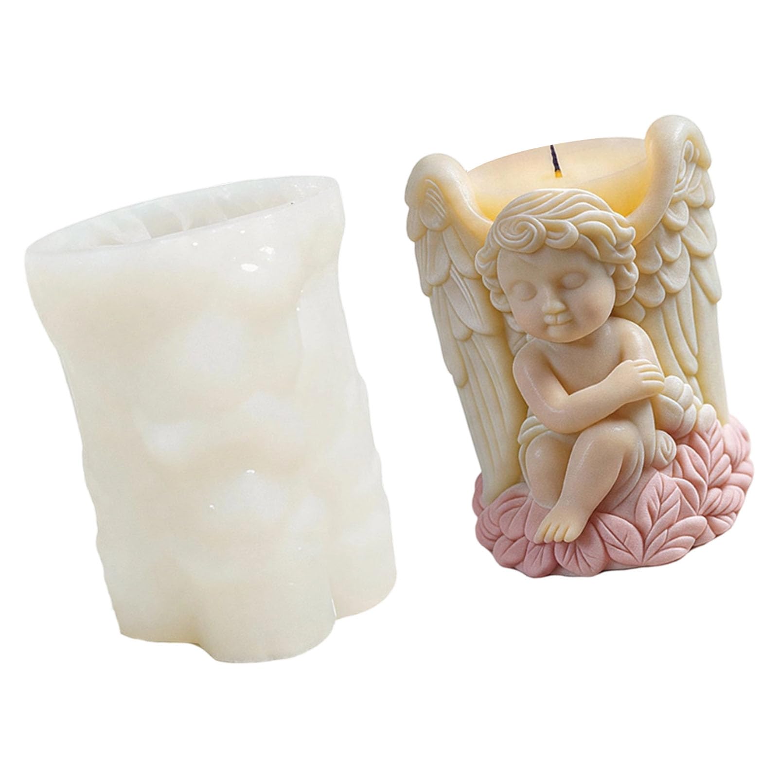 Tsophreniq Wing Carving Silicone Molds Cylindrical Shape Silicone Molds for and Soap Chocolate Making Epoxy Resin Cast