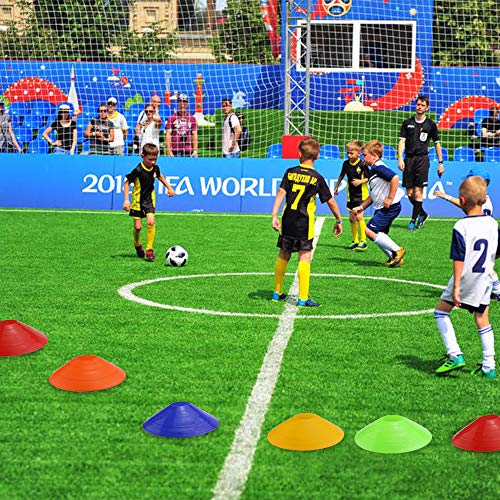 Faxco 50 Pcs Mark Disk, Soccer Cones With Holder For Training, Football, Sports, Field Cone Markers Outdoor Games Supplies(5 Colors) #TOP6