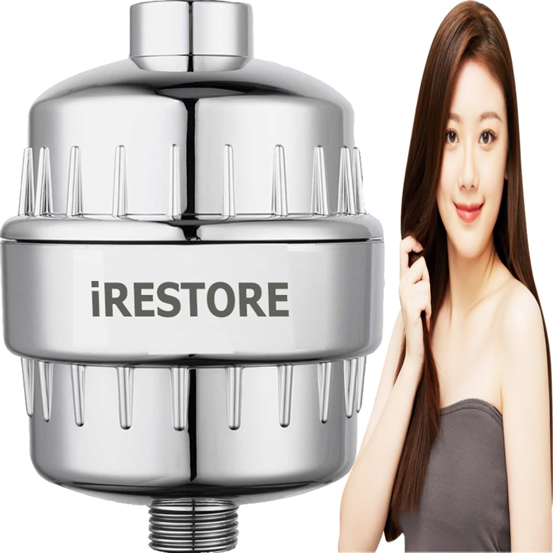 iRESTORE 20 Stage Tap Hard Water Bathroom Softener With 2 Filter Cartridges, 22mm 24mm 28mm Fitting Connectors Reduce Chlorine Stop Hair Fall Get Glowing Skin Pack of 1-image-5