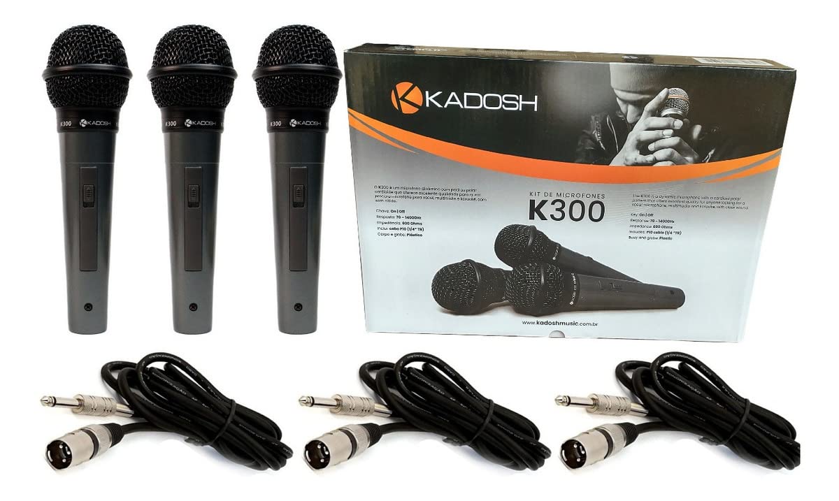 Kit Microfones Unidirecionais Kadosh Kds-300 3 Pçs : Amazon.com.br