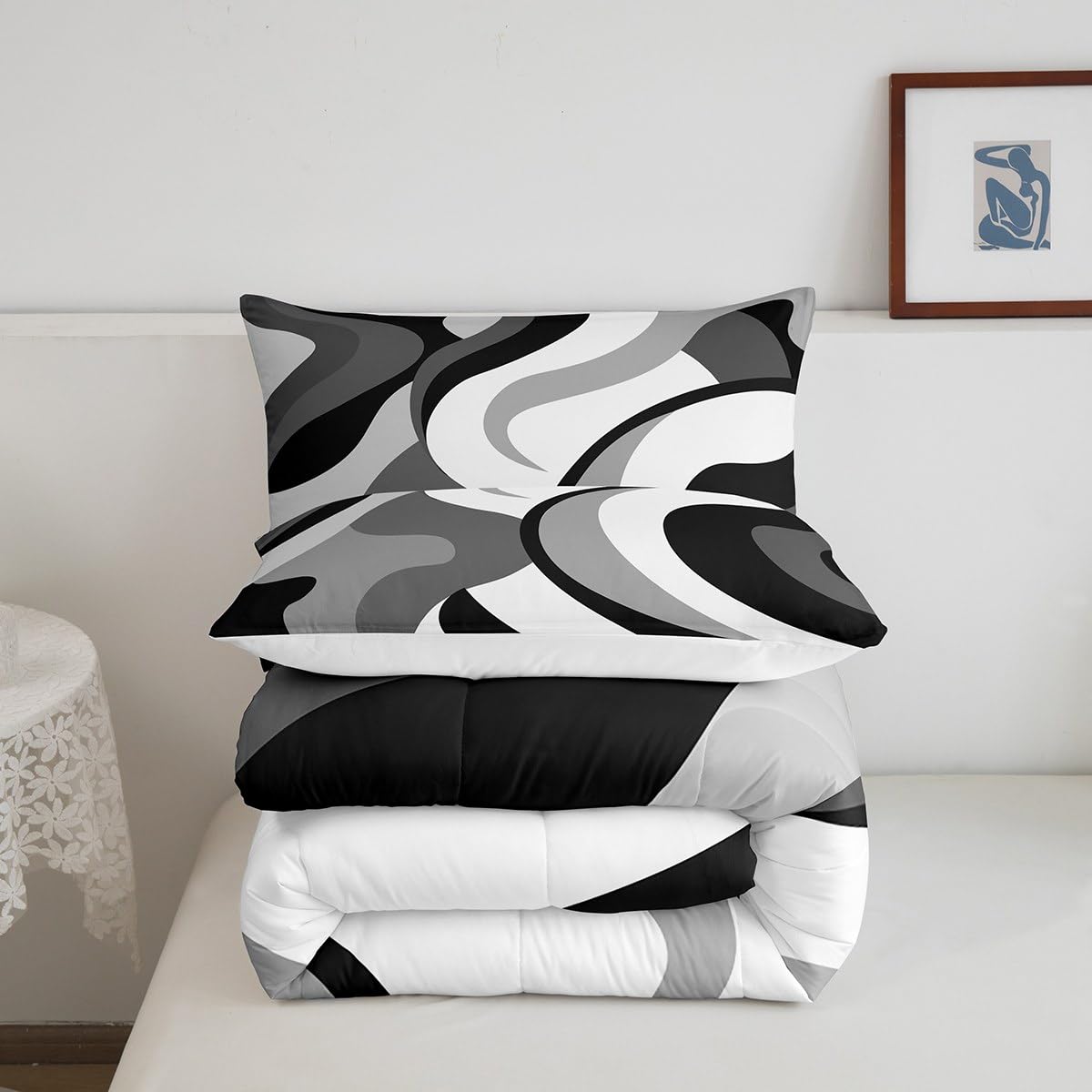 Set Biancheria Letto Motivo Geometrico Homemissing - Piumino 200x200 Cm + 2 Federe - Foto 6