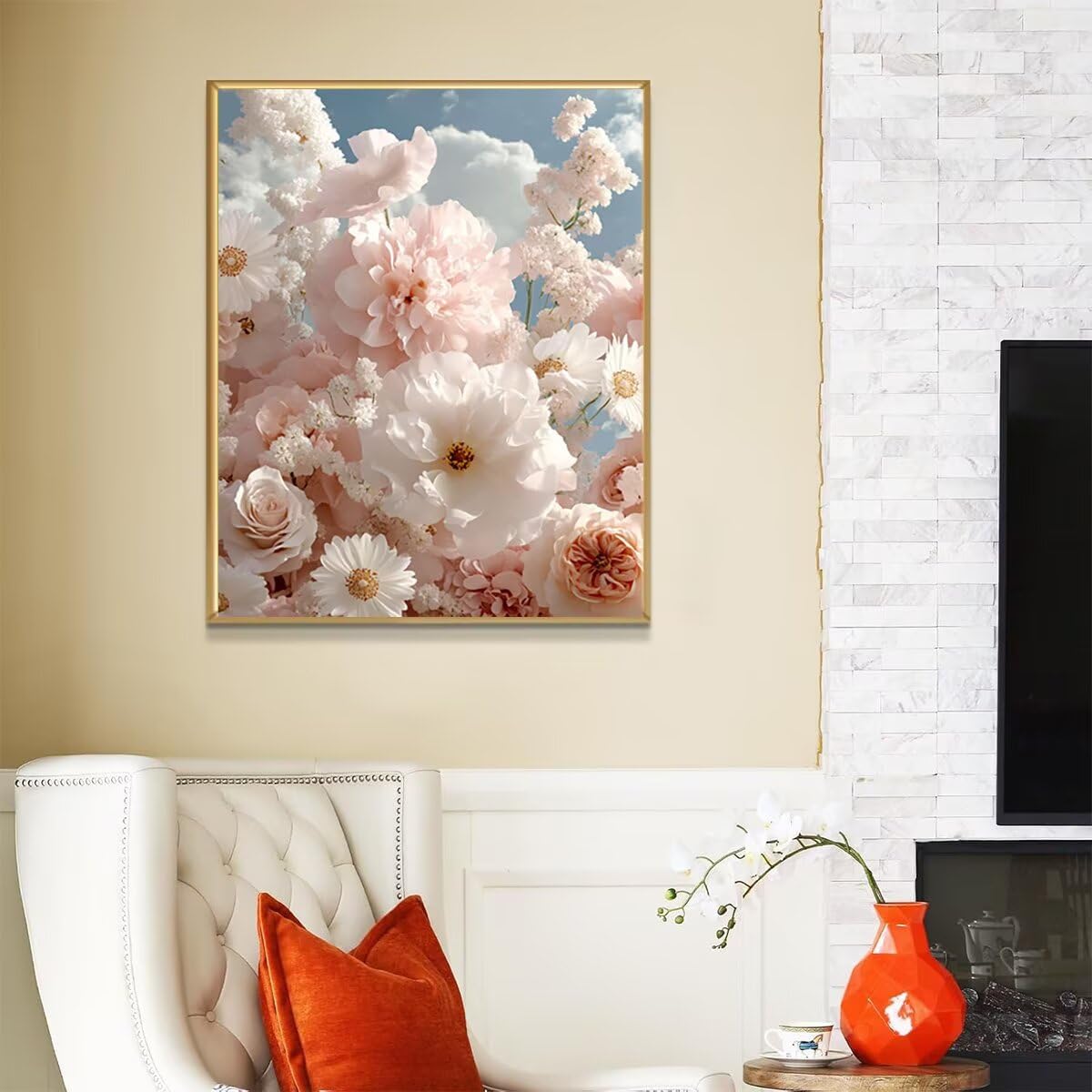 Dipingere con i Numeri Fiore, Paint by Numbers Adulti Pianta, Fai da te Creativi Adulti Quadri da Dipingere Numerati Kit per Decorazione Della Parete di Casa, Regalo 100x135 cm Senza Cornice 3J-P