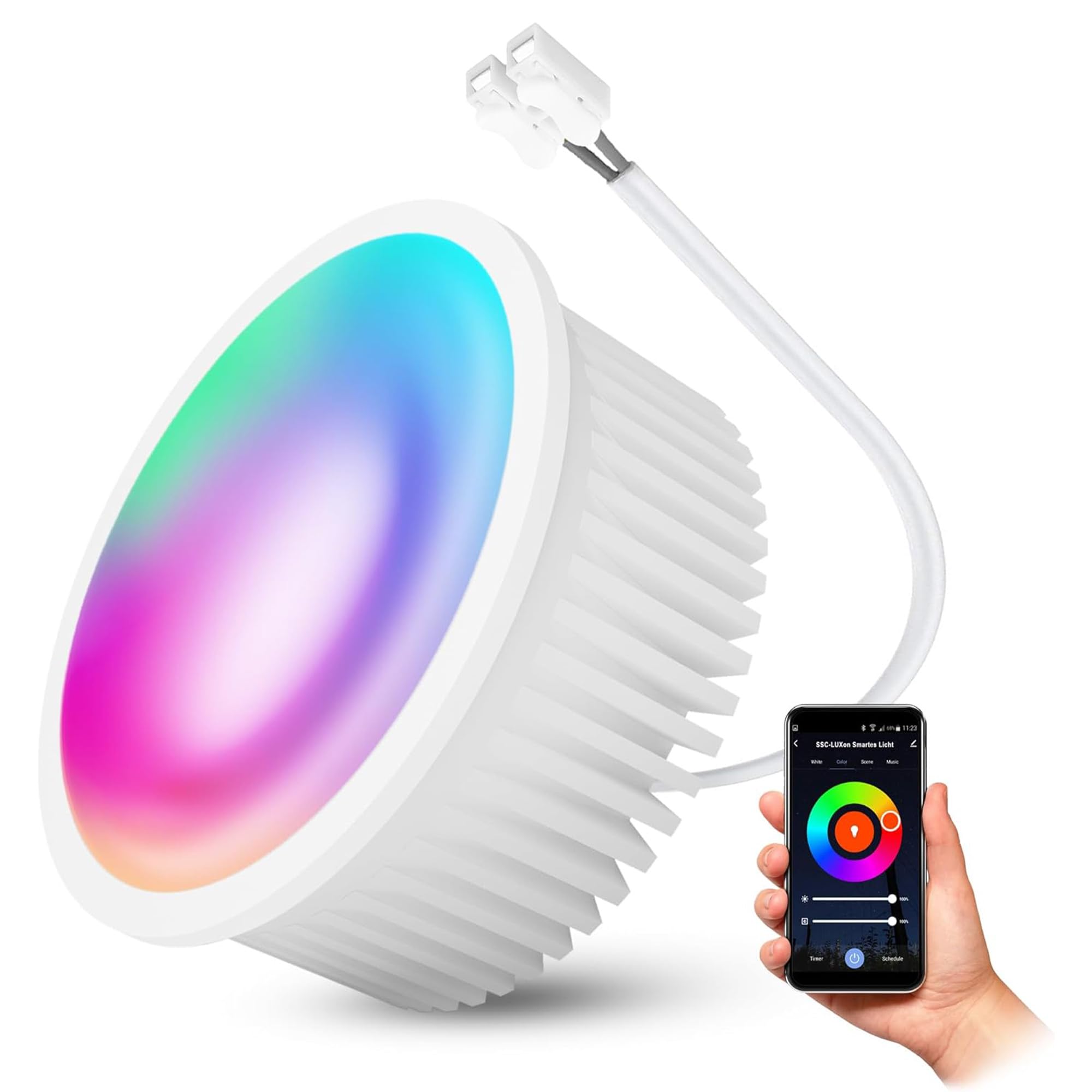 SSC-LUXon module LED Smart WiFi RGB dimmable compatible Alexa Siri Google spot encastrable plafonnier led 230V lot de 6