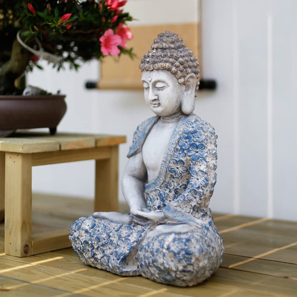 Estatua de Buda,Estatuas de Buda para el hogar Estatua de Buda meditante de 17 Pulgadas para decoración de jardín, Estatua de Buda de óxido de magnesio Coleccionable, Escultura de meditación