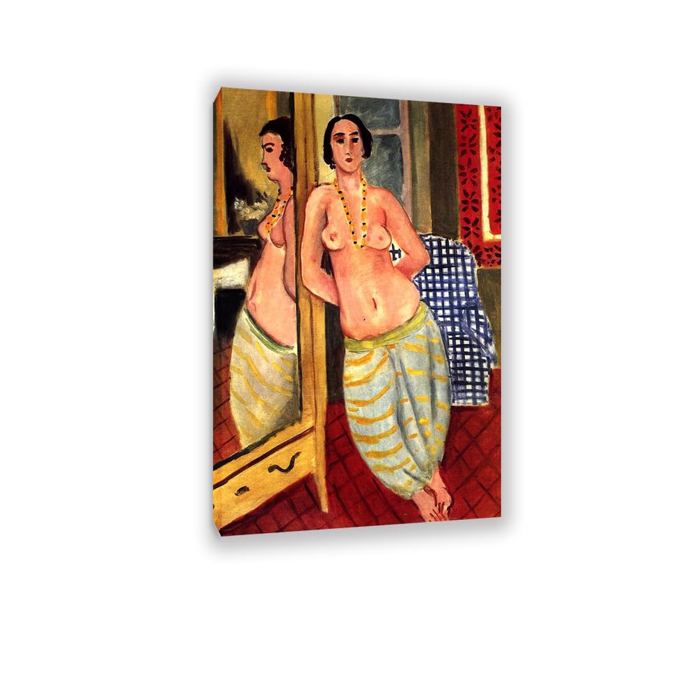 Mycggdgh Unframe Henri Matisse Painting Reproduction Standing Odalisque Reflected In A Mirror Famous Art Poster Henri Matisse Wall Decor For Bedroom Picture For Living Room Bathroom 70X110cm(28X43in) Frame