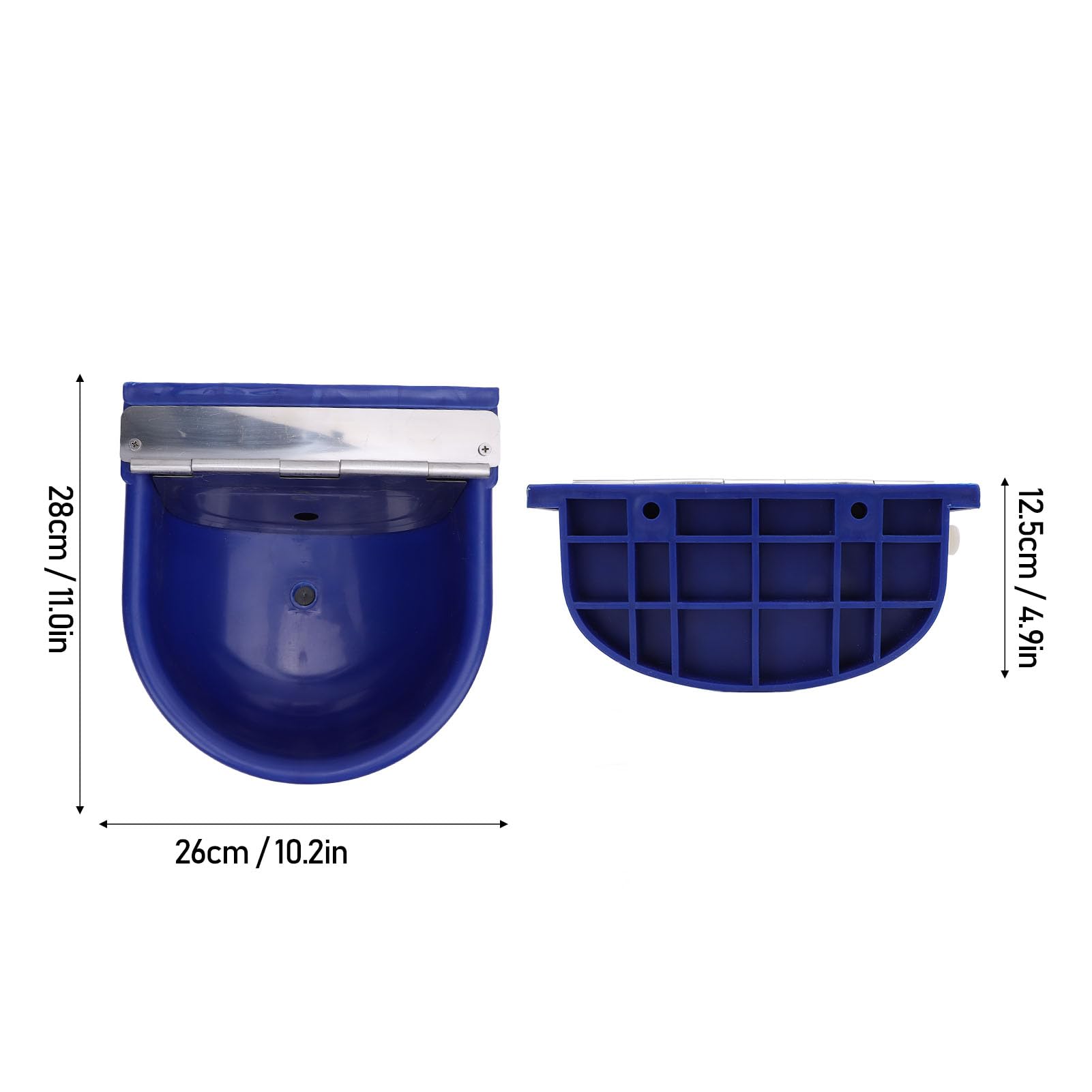 Mangiatoia Automatica per Bestiame in Acciaio Inossidabile, Livello Dell'acqua Regolabile, Ranch con Abbeveratoio per Bestiame per Cavalli, Bovini, Capre, Forniture per Animali (blu scuro)