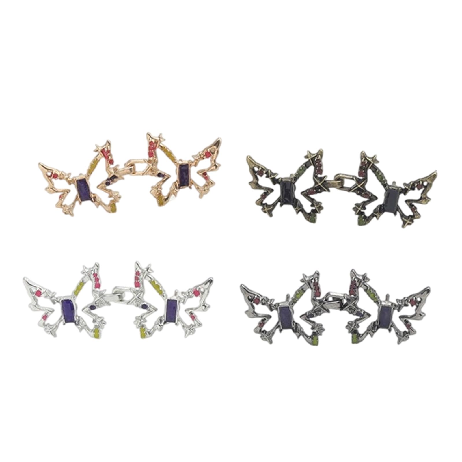 Msioytog 4 Pairs Jeans Button Pins Butterfly Waist Buckles Trouser Button Pins Detachable Trousers Waist Tightener for Jeans