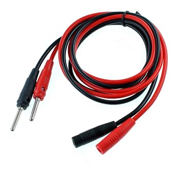 2pcs Pin Type Banana Plug Extension Cables - Female Jack to Male Plug Lead Cords, 1M, Red and Black Connections for Electric Lines