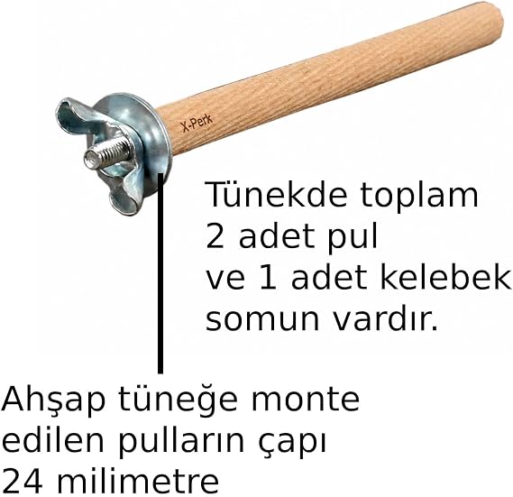 Doğal Ahşap Kuş Tüneği Doğal Ahşap Tünek Papağan Muhabbet Kuşu Kanarya Kafes Tüneği 1 Adet Boy 17-19 cm