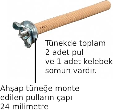 Doğal Ahşap Kuş Tüneği Doğal Ahşap Tünek Papağan Muhabbet Kuşu Kanarya Kafes Tüneği 1 Adet Boy 17-19 cm