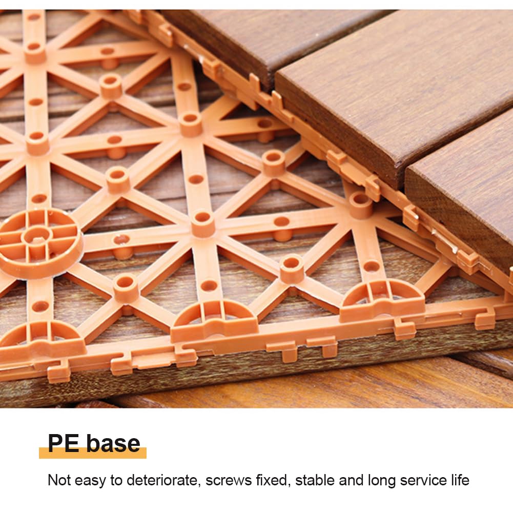 Baldosas Exterior Click, Baldosas Madera Suelo, Resistente al Desgaste Entrelazadas Baldosas para Terraza Jardín Balcón 30x30x3 cm Fáciles de Colocar 11PCS